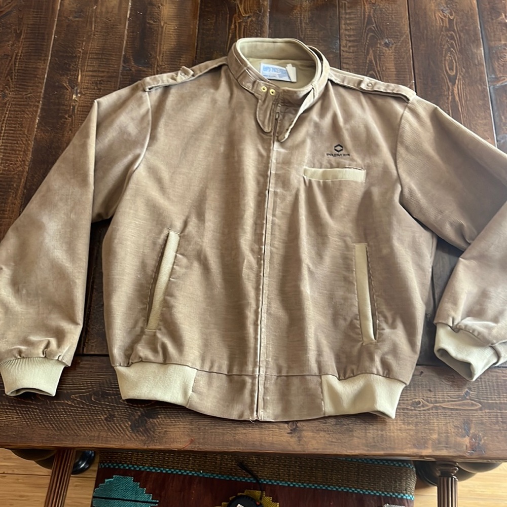 Vintage Brown corduroy UPSTREAM racing style jacket.  Premier chest logo